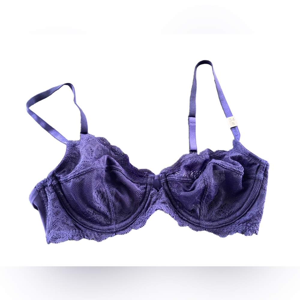 Calvin Klein New 34B Purple Underwire Lace Bra